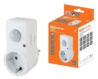 TDM Датчик движения розеточный ДДР-01 1200W, 10-420с, 2-9м, 3+лк, 120гр, IP20 SQ0324-0027