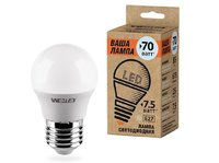 WOLTA Лампа светодиодная LED 25S45GL7.5E27-P 4000K холодный свет